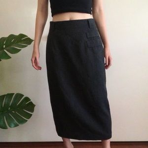 Long grey maxi pencil skirt from Paul et Duffier